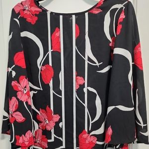 Liz Clairborne Red and black top